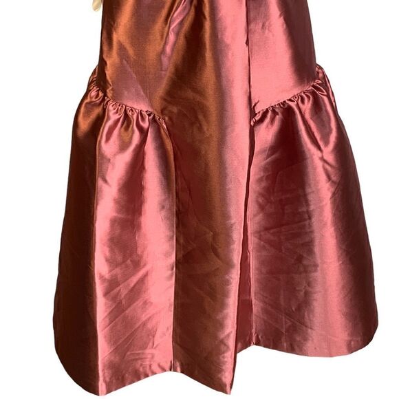 Kay Unger Lydia Satin Fit and Flare Dress in Rose- Size 2 - Picture 5 of 9
